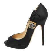 Pre-owned Satin heels Jimmy Choo Pre-owned , Black , Dames