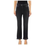 Hoge taille losse pasvorm enkel jeans Liu Jo , Black , Dames