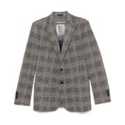 Geruite Blazer Katoen Grijs Jas Circolo 1901 , Gray , Heren