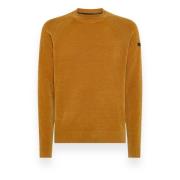 Velvet Round Knit Sweater RRD , Orange , Heren