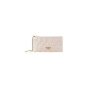 Gestanste Kettingriem Clutch Elisabetta Franchi , Beige , Dames