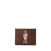 Leren Polo Bear Kaarthouder Polo Ralph Lauren , Brown , Dames