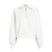 Sherpa half zip sweatshirt in het wit Calvin Klein , White , Dames