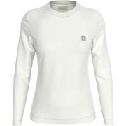 Witte Sweater Ronde Hals Katoen Regular Fit Calvin Klein , White , Dam...