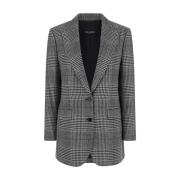 Grijze Prins van Wales Blazer Jas Dolce & Gabbana , Gray , Dames