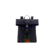 Zwarte Tribanda Rugzak met Leren Banden Gucci , Black , Unisex