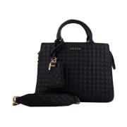 Luxe Satchel voor modebewuste vrouwen Guess , Black , Dames