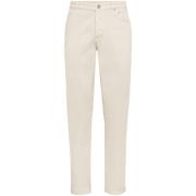 Beige Straight Leg Broek Logo Patch Brunello Cucinelli , Beige , Heren