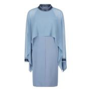 Elegante Cocktailjurk met Opstaande Kraag vera mont , Blue , Dames