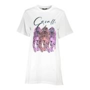 Korte witte jurk met ronde hals Cavalli Class , White , Dames