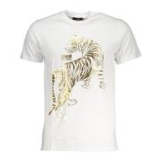 Korte Mouw Heren Wit T-Shirt Cavalli Class , White , Heren