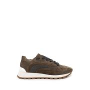 Lichtgewicht wol canvas suède runners Brunello Cucinelli , Brown , Dam...