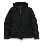 Polyester Hoodie met Ritssluiting Herno , Black , Heren