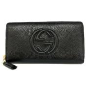 Pre-owned Leather wallets Gucci Vintage , Black , Dames