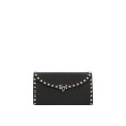 Zwarte Studs Ketting Portemonnee Tas Valentino Garavani , Black , Dame...