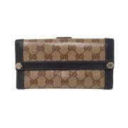 Pre-owned Canvas wallets Gucci Vintage , Brown , Dames