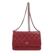 Pre-owned Leather chanel-bags Chanel Vintage , Red , Dames