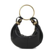 Zwarte Leren Ring Handvat Schoudertas Chloé , Black , Dames