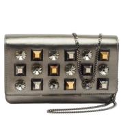 Pre-owned Leather wallets Fendi Vintage , Gray , Dames