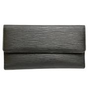 Pre-owned Leather wallets Louis Vuitton Vintage , Black , Dames