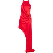 Rode Satijnen Asymmetrische Jurk David Koma , Red , Dames