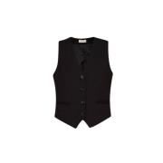 Elegante Dandy Vest Zwart Polyester Viscose Liu Jo , Black , Dames