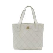 Pre-owned Leather chanel-bags Chanel Vintage , White , Dames