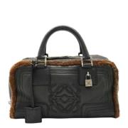 Pre-owned Leather handbags Loewe Pre-owned , Black , Dames