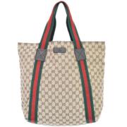 Pre-owned Canvas gucci-bags Gucci Vintage , Beige , Dames