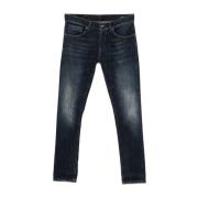 Blauwe Denim Broek Slim Fit Dondup , Blue , Heren