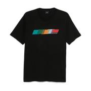 Zwart Logo Print Crew Neck T-shirt Paul Smith , Black , Heren