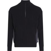 Zwarte Rits Cardigan Trui Winter Katoen Calvin Klein , Black , Heren