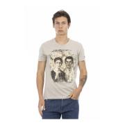 Action T V-hals Logo T-shirt Trussardi , Beige , Heren