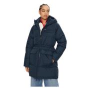 Blauwe Jas met Verstelbare Capuchon Tommy Hilfiger , Blue , Dames