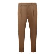 Stretch Katoen Chino Broek Paolo Pecora , Brown , Heren