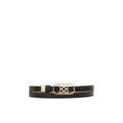 Smalle dubbelzijdige riem met decoratieve gesp Kazar , Black , Dames