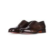 Antieke Leren Oxford Schoenen Santoni , Brown , Heren