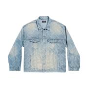 Denim Jack met Logoprint Balenciaga , Blue , Heren