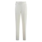 Katoenen Straight-leg Broek met Achterzak Hugo Boss , Beige , Dames