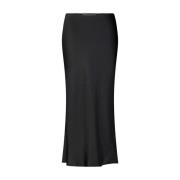 Satin Rok in Rechte Snit Samsøe Samsøe , Black , Dames