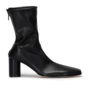 Leren Enkellaarzen met Vierkante Neus MM6 Maison Margiela , Black , Da...