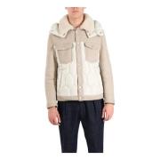 Shearling Hoodie met knopen Dfour , White , Heren