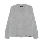 Grijze Wol-Kasjmier Trui Gebreid Seventy , Gray , Dames