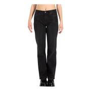 Kristal Slim Straight Denim Jeans Purple Brand , Black , Dames