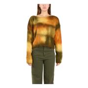 Mohair Cropped Trui met Vlechtdetail Dondup , Multicolor , Dames