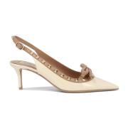 Witte Bow Slingback Pumps Valentino Garavani , White , Dames