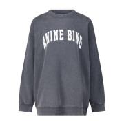 Gedrukte Oversized Sweater Anine Bing , Gray , Dames