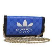 Pre-owned Canvas wallets Gucci Vintage , Blue , Dames