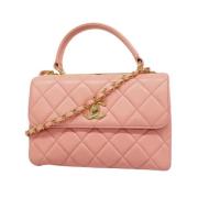 Pre-owned Leather chanel-bags Chanel Vintage , Pink , Dames