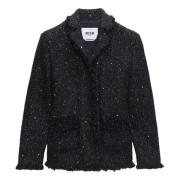 Stijlvolle Jas voor Mannen en Vrouwen Msgm , Black , Dames